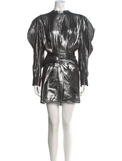 Pre-owned Iro Silk Mini Dress In Silver