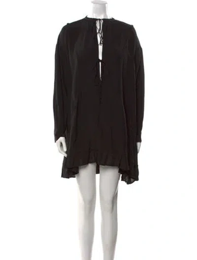 Pre-owned Iro Silk Mini Dress W/ Tags In Black