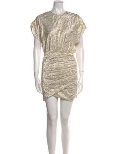 Pre-owned Iro Silk Mini Dress W/ Tags In Gold