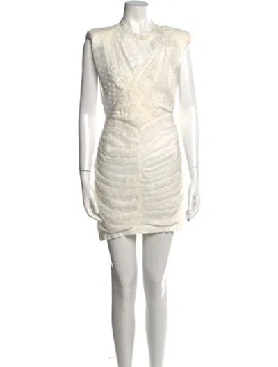 Pre-owned Iro Silk Mini Dress In White