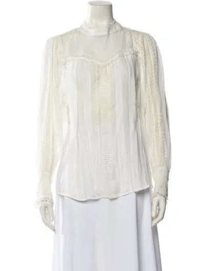 Pre-owned Iro Silk Mock Neck Blouse In Neutral