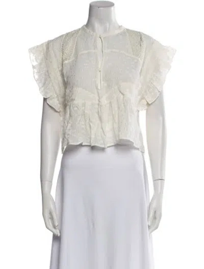 Pre-owned Iro Silk Mock Neck Crop Top W/ Tags In Neutral