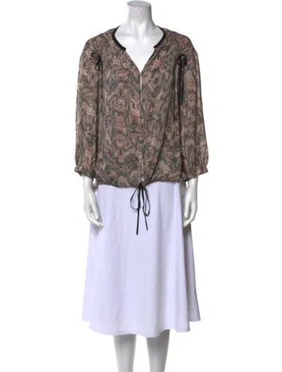 Pre-owned Iro Silk Paisley Print Blouse In Black