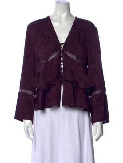 Pre-owned Iro Silk Paisley Print Blouse In Purple