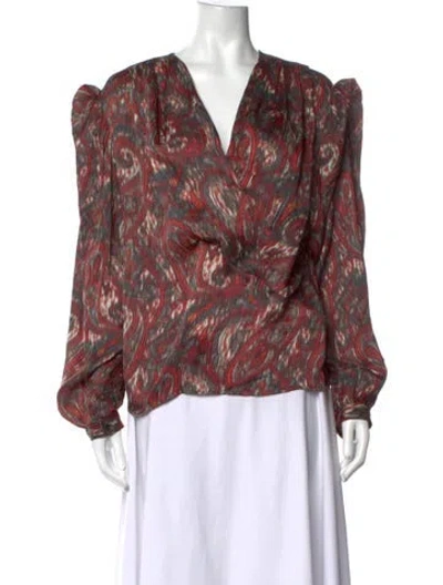 Pre-owned Iro Silk Paisley Print Blouse In Red