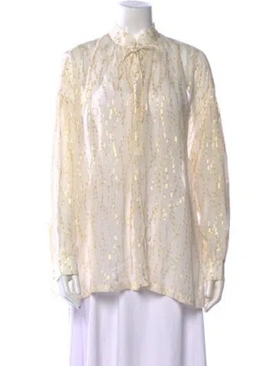 Pre-owned Iro Silk Patterned Blouse In Neutral