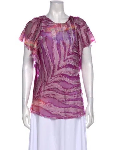 Pre-owned Iro Silk Patterned Top