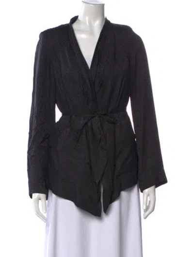 Pre-owned Iro Silk Patterned Top In Black