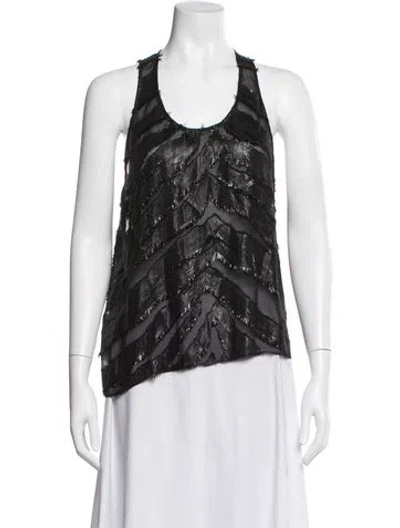 Pre-owned Iro Silk Patterned Top In Black/metallic
