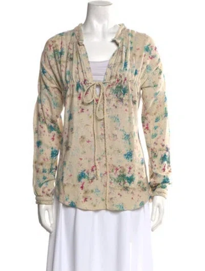 Pre-owned Iro Silk Patterned Top In Neutral