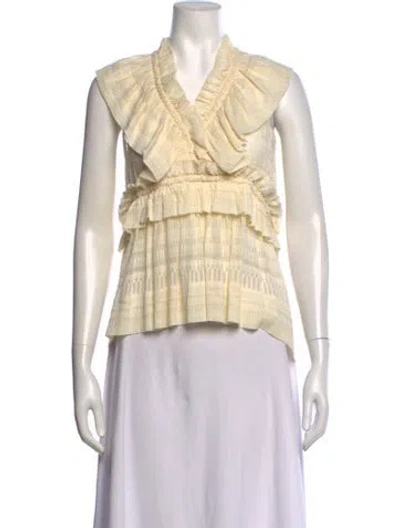 Pre-owned Iro Silk Patterned Top In Neutrals