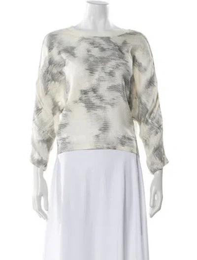 Pre-owned Iro Silk Patterned Top In White