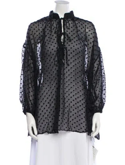 Pre-owned Iro Silk Polka Dot Print Blouse W/ Tags In Black