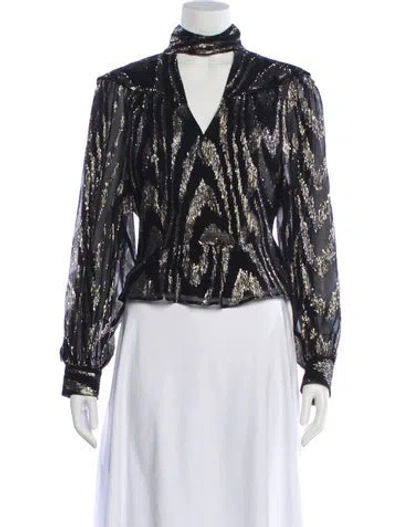 Pre-owned Iro Silk Printed Blouse In Black