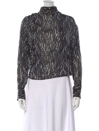 Pre-owned Iro Silk Printed Blouse In Black
