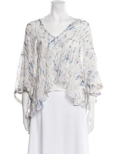 Pre-owned Iro Silk Printed Blouse In Blue