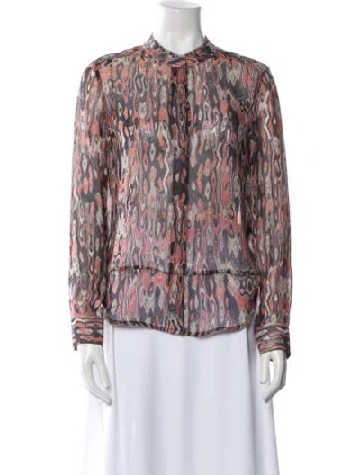 Pre-owned Iro Silk Printed Blouse In Blue