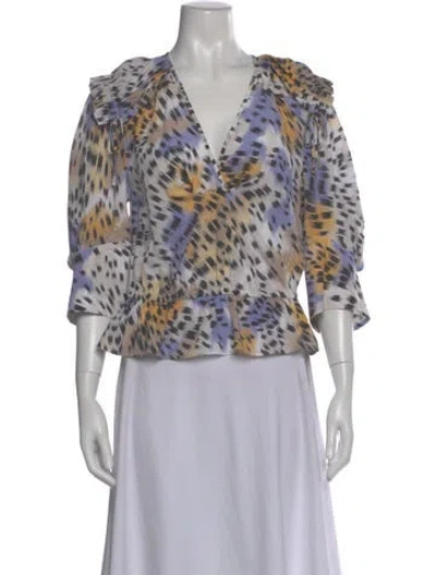 Pre-owned Iro Silk Printed Blouse In Multi