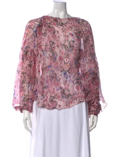 Pre-owned Iro Silk Printed Blouse In Pink