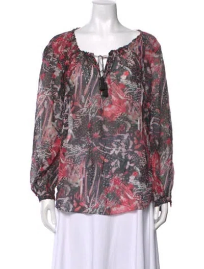 Pre-owned Iro Silk Printed Blouse In Pink