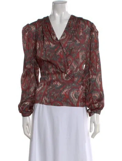 Pre-owned Iro Silk Printed Blouse In Red
