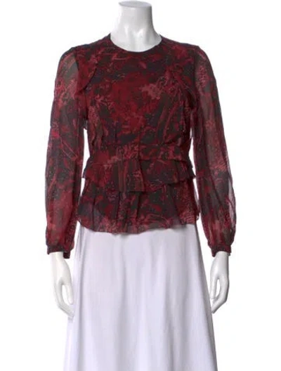 Pre-owned Iro Silk Printed Blouse In Red