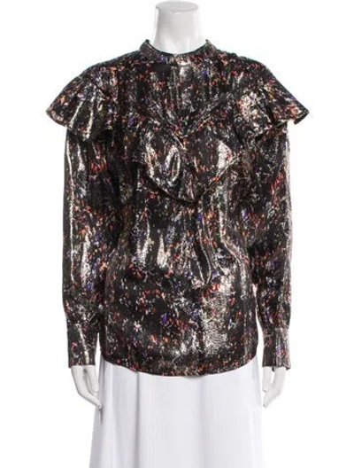 Pre-owned Iro Silk Printed Blouse W/ Tags In Multi