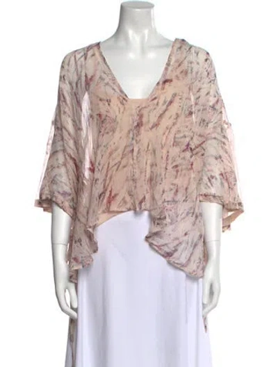 Pre-owned Iro Silk Printed Blouse W/ Tags In Neutral