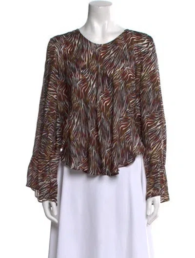 Pre-owned Iro Silk Printed Blouse W/ Tags In Neutral