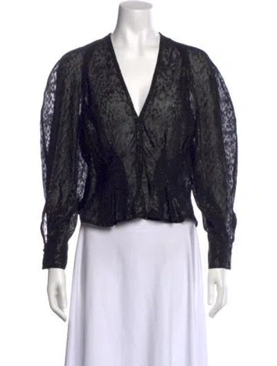 Pre-owned Iro Silk Printed Crop Top