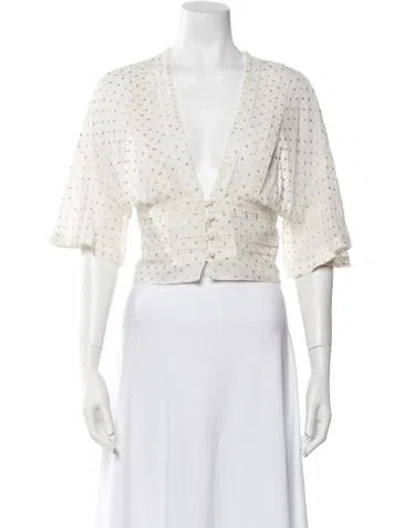 Pre-owned Iro Silk Printed Crop Top In Neutral