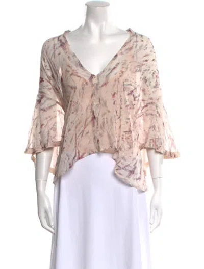 Pre-owned Iro Silk Printed Crop Top In Neutral