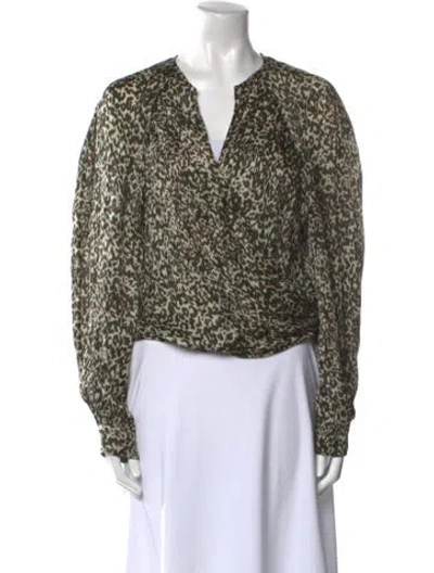 Pre-owned Iro Silk Printed Crop Top In Neutral