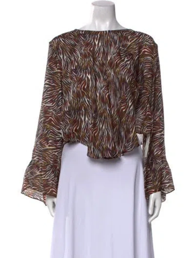 Pre-owned Iro Silk Printed Crop Top W/ Tags In Neutral