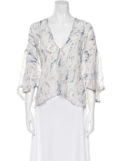 Pre-owned Iro Silk Printed Crop Top W/ Tags In Purple