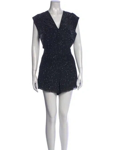 Pre-owned Iro Silk Printed Romper In Blue