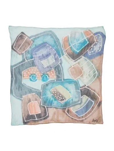 Pre-owned Iro Silk Printed Scarf In Blue