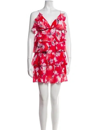 Pre-owned Iro Silk Printed Skirt Set In Red