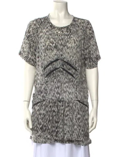 Pre-owned Iro Silk Printed Tunic In Black