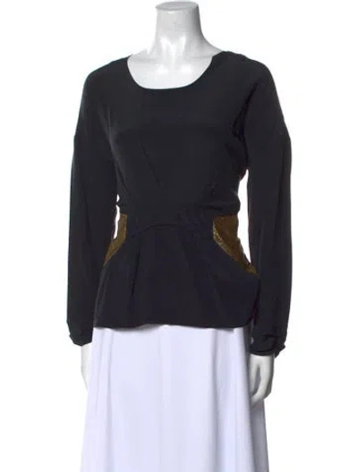 Pre-owned Iro Silk Scoop Neck Top In Black