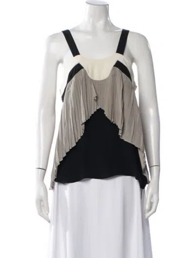 Pre-owned Iro Silk Scoop Neck Top In Black