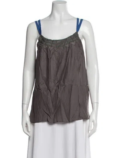 Pre-owned Iro Silk Scoop Neck Top W/ Tags In Gray