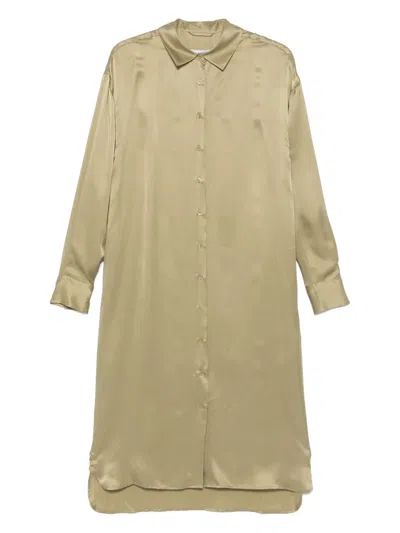 Iro Silk Shirtdress In Green