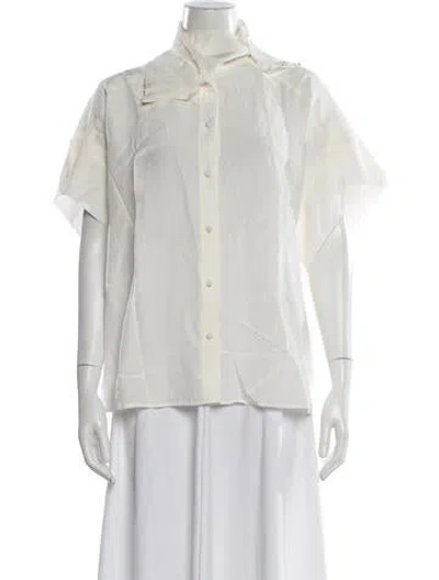 Pre-owned Iro Silk Short Sleeve Blouse W/ Tags In White