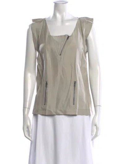Pre-owned Iro Silk Square Neckline Top In Neutral
