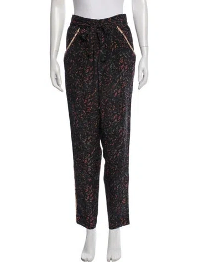 Pre-owned Iro Silk Straight Leg Pants In Black