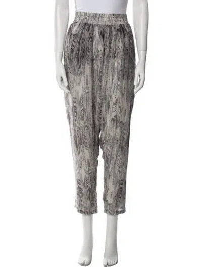 Pre-owned Iro Silk Straight Leg Pants In Gray