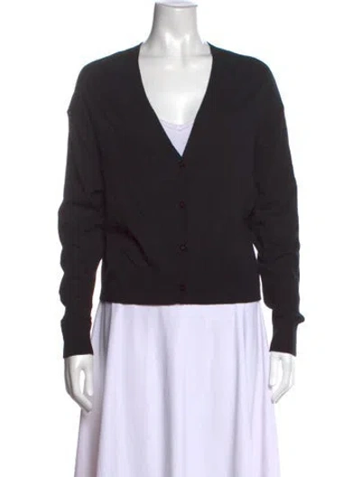 Pre-owned Iro Silk V-neck Button-up Top In Black
