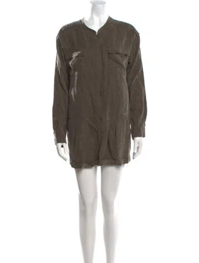 Pre-owned Iro Silk V-neck Romper In Green