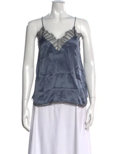 Pre-owned Iro Silk V-neck Top In Blue